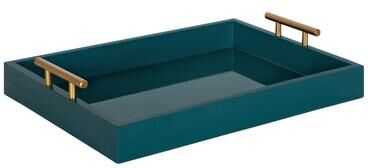 Kate and Laurel Lipton Metal Handle Decorative Tray