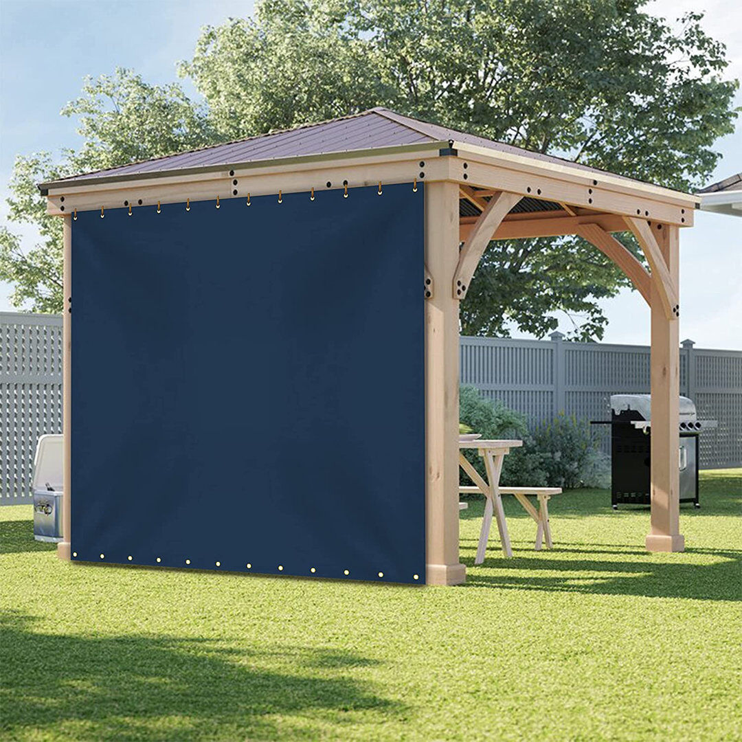 Blue Elephant Vinyl Side Wall Blue 304.8cm H x 188cm W