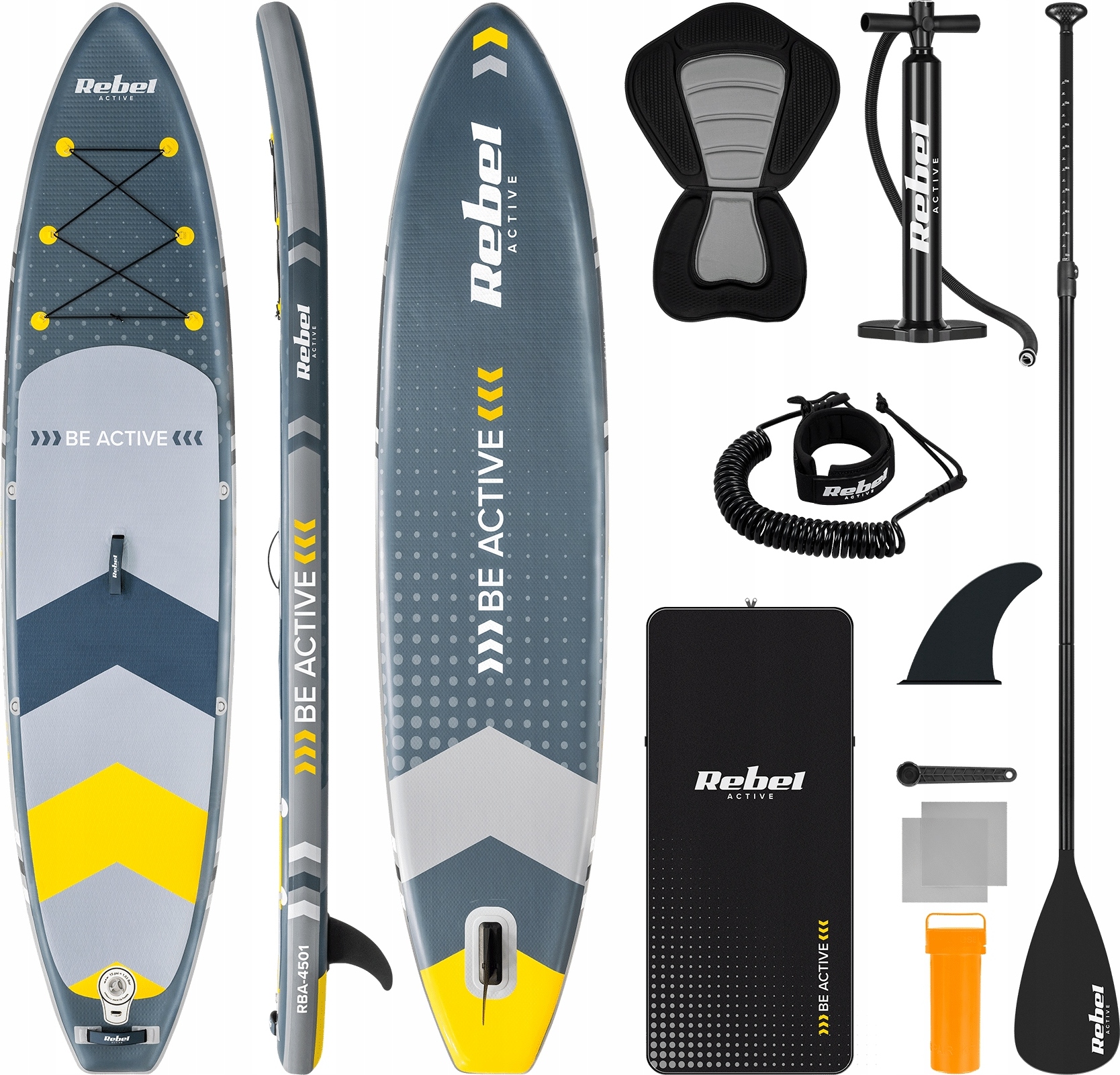 Aufblasbares SUP-Board 350 cm mit Sitz, Slide-In und verstellbarem Paddel