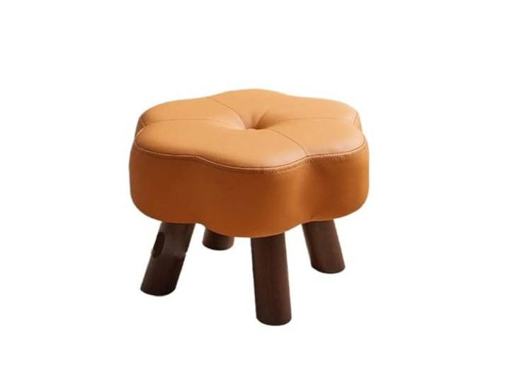XXAD553TY Niedriger Hocker, weicher Kissenhocker, geeignet for das Wohnzimmer Kleiderschrank(Yellow)