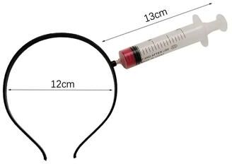 Inspired Finds Bloody Weapon Illusion Halloween Headband Cosplay Prop syringe Headband 5.12 In