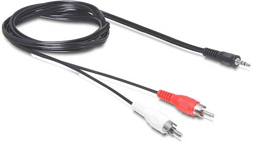 Delock 84277 Klinke / Cinch Audio Anschlusskabel [1x Klinkenstecker 3.5mm - 2x Cinch-Stecker] 10m Schwarz