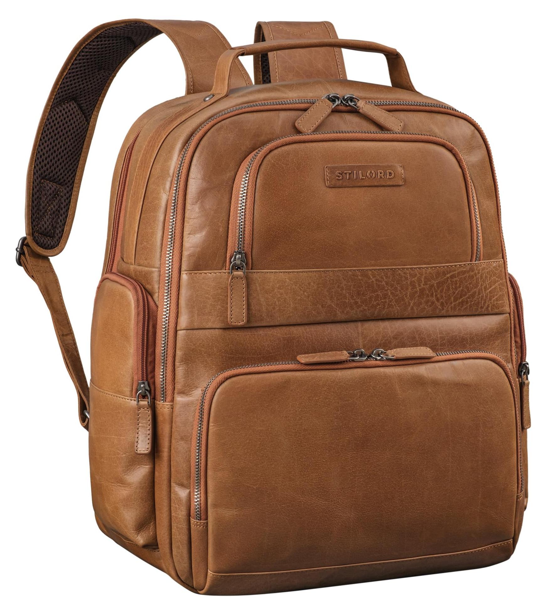 XXL Leder Rucksack mit Laptopfach bis 15,6 Zoll