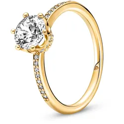 Pandora 168289C01 Ring für Damen Funkelnde Krone Goldfarben, 52/16,6