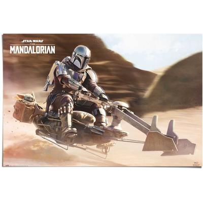 Poster REINDERS "The Mandalorian - Speederbike", beige (farbe bild(er): beige), B:91,5cm H:61cm T:0,1cm, Papier, Bilder, Poster