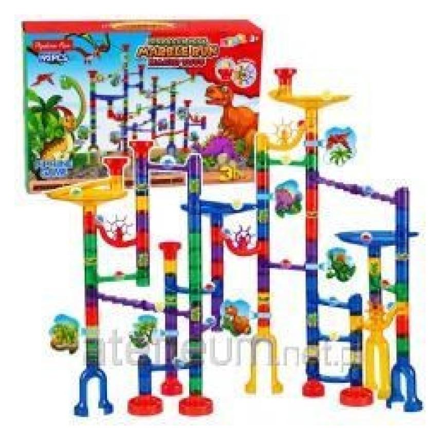 Lean Toys Zestaw Konstrukcyjny Tor Dla Kulek Tunele Kolorowe Dinozaury 192 el. (32085)