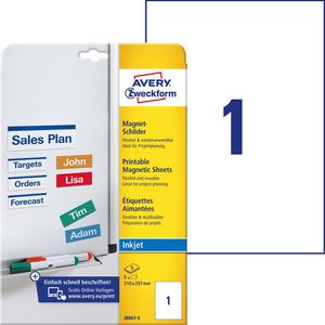Zweckform Avery  J8867-5 Magnetschilder 210 x 297mm, 5 Stück