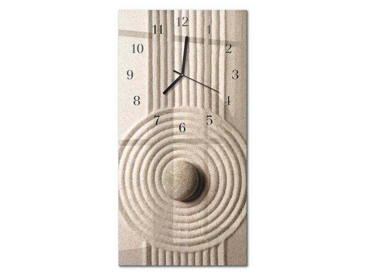 Tulup Wanduhr 60x30 cm - Horizont, Braun, Glas, Rechteckig, 30x60x0.4 cm, Dekoration, Uhren, Wanduhren