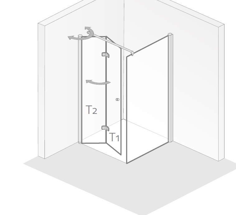 HSK Duschkabinenbau KG HSK Exklusiv 2.0 Drehfalttür mit Seitenwand 4807xxx-4836xxx