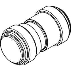 HSK Ersatzteile Knopfgriff mit Inlay, kurz - lang, Schwarz-matt, E100140-53-68 E100140-53-68