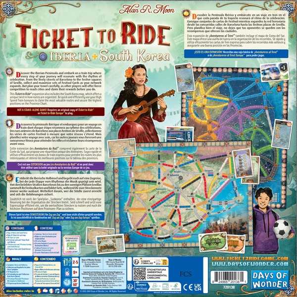 Ticket to Ride Map Collection 8: Iberia ; South Korea - Board Game Expansion - Days of Wonder