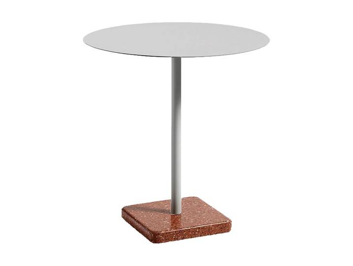 HAY Table à manger Terrazzo Ø70 cm Red terrazzo-sky grey