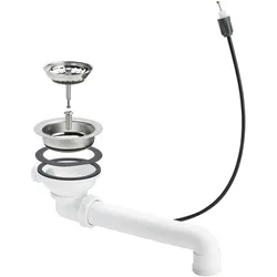 Viega, Ventil, GmbH & Co.KG Ablaufventil für Spülen 11/2 mit Bowdenzug, Kunststoff weiss