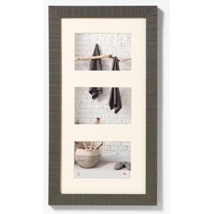 walther-design Bilderrahmen Home HO338D, Collage, 13 x 18 cm, für 3 Bilder, Echtglas, Holzrahmen grau