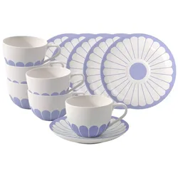 Villeroy & Boch Fleur Couleur Cappuccinotasse mit Untertasse 300 ml 6er Set - Bleu
