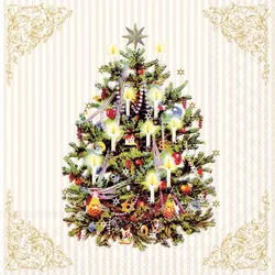 Ambiente 20 Servietten Papier 33x33cm 3-lagig - hochwertige Einweg Papierservietten mit Weihnachtsbaum Motiv - klassisch & festlich - Weihnachtsservietten