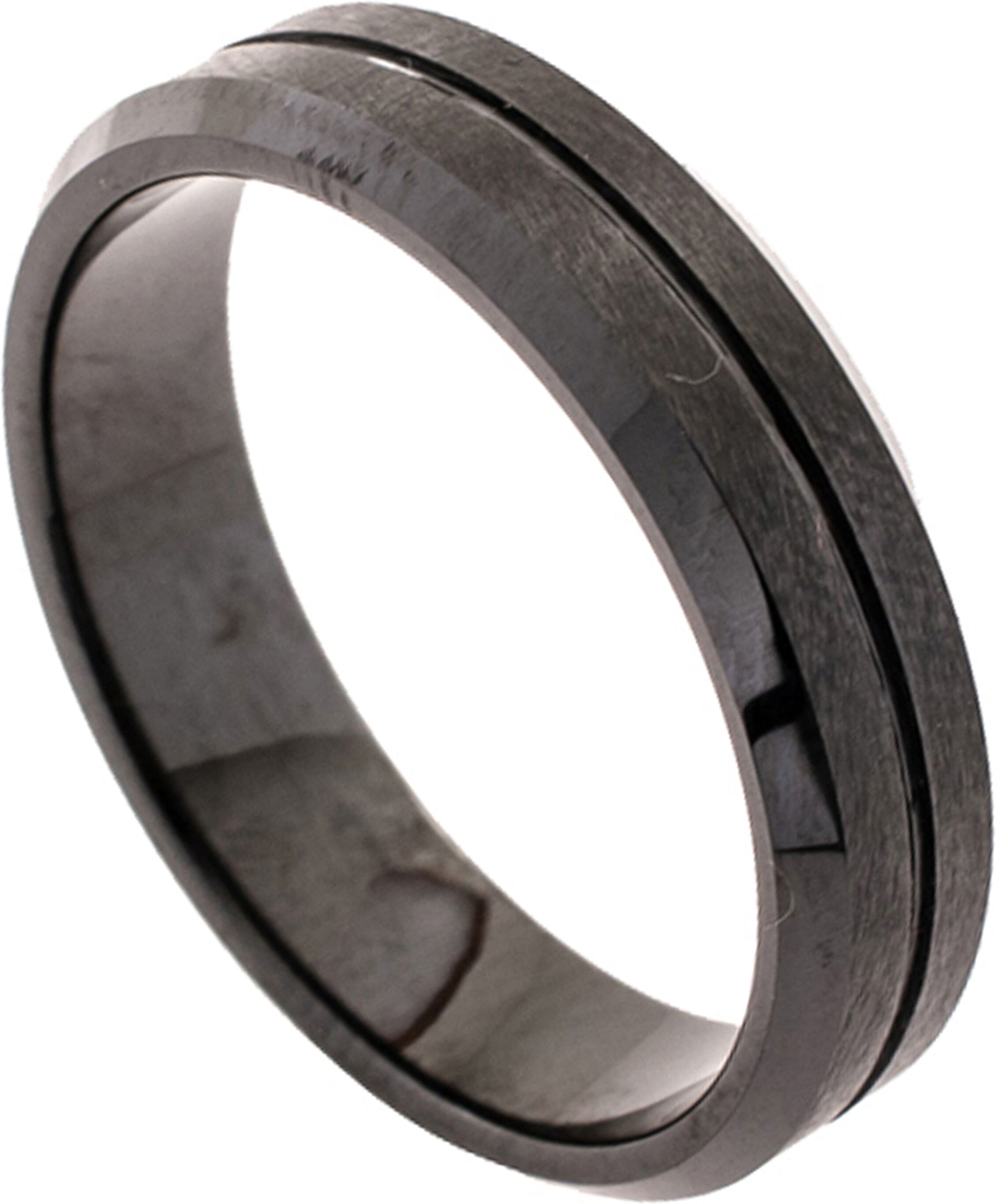Fingerring JOBO Gr. 58, silber (edelstahlfarben), Fingerringe, Herren, 58, Edelstahl, Fingerring, Edelstahl schwarz beschichtet