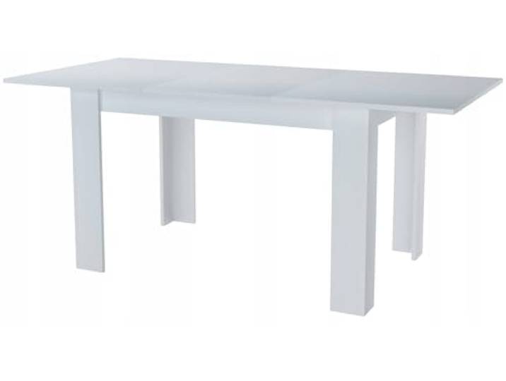 MATKAM Ausziehbarer Tisch Kongo EXT H75 x B120-170 x T80 cm, Schlichte, geradlinige Optik, laminierte Möbelplatte, Kratzfest, wasserabweisend, fleckenabweisend (Weiß)