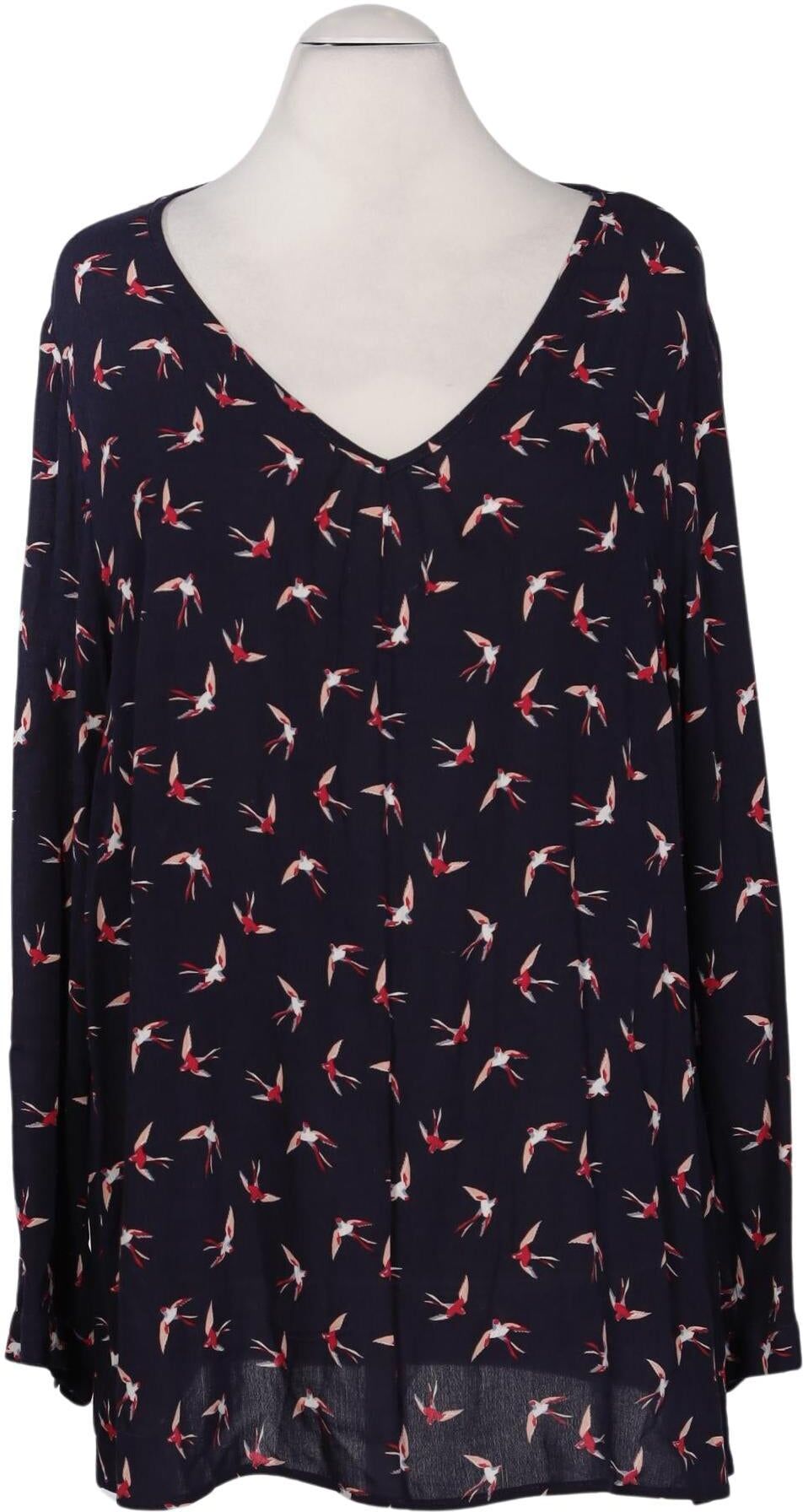 Ulla Popken Damen Bluse, Marineblau, Gr. 3Xl, Viskose - Second Hand