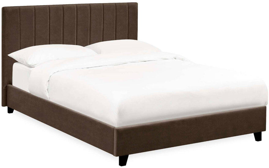 Ebern Designs Osias Linen Upholstered Bed Frame Brown Small Double (4')