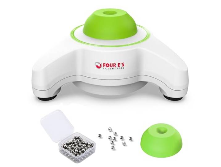 FOUR E'S SCIENTIFIC Vortex Mixer Farbschüttler 5600UpM mit 100pcs Stahlkugel Schnelles Mischen Touch Mode 6mm Orbit Farbmischer Vortex Shaking Mixer für Acrylfarbe Nagellack Labor Reagenzglas