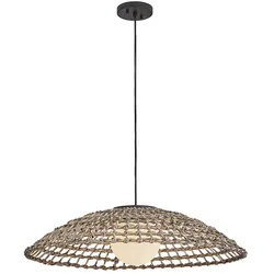 Elstead Lighting Arlen XL Outdoor Pendelleuchte E27 Schwarz & Rattan IP44 Ø762mm
