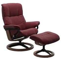 Stressless Sessel mit Hocker Mayfair Signature Leder Rot Batick Bordeaux M (Medium)