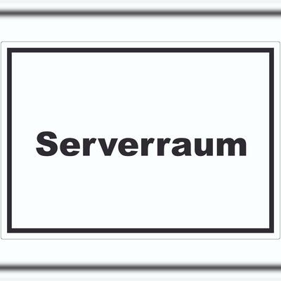 HB-Druck Serverraum Aufkleber mit Text Computer IT PC waagerecht A3 (297x420mm)