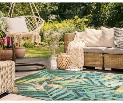 Lush Decor Marina Leaves Indoor/Outdoor Rug