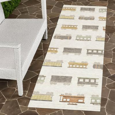 Addison Rugs Machine Washable Indoor/ Outdoor Modern Train Chantille Rug