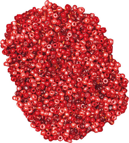 Rocailles-Perlen, Rottöne, 2,5 mm Ø, 100 g