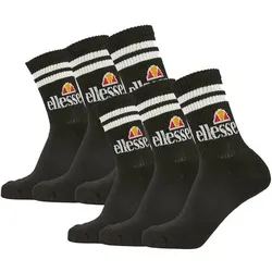 ELLESSE Ellesse Unisex Sportsocken PULLO, 6 Paar - Tennissocken, Crew Socken, Logo, Größe 43-46,5 in Schwarz Schwarz