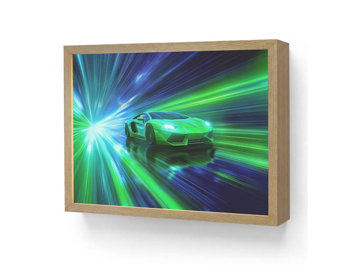 OnlyWow Nachttischlampe MIT Akku Geschwindigkeit - Leicht - Sportwagen - Grün 40x30 cm, Rechteckig, LED integrated, 40x30x8 cm, Lampen & Leuchten, Innenbeleuchtung, Nachtlichter