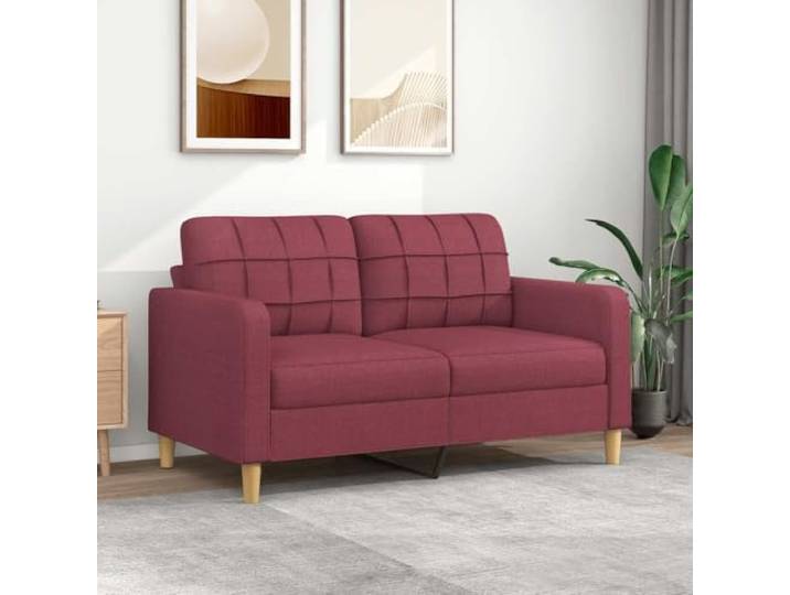 HEFZGDB Weinrotes 2-Sitzer-Sofa 140 cm Breite Stoffsessel mit strapazierfähigem Bezug und robustem Metallgestell für langlebige Stabilität, atmungsaktive Polsterung und modernes
