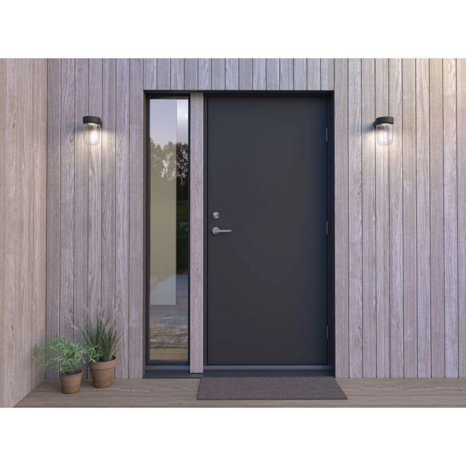 Belid Moon buitenwandlamp Black - LED terrasverlichting met glas
