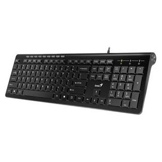 Genius ir pelė Slimstar 230, klaviatūra US, multimedijos klaviatūra, silpna su laidu (USB), juoda (US, Kabelgebunden) (31310010400)