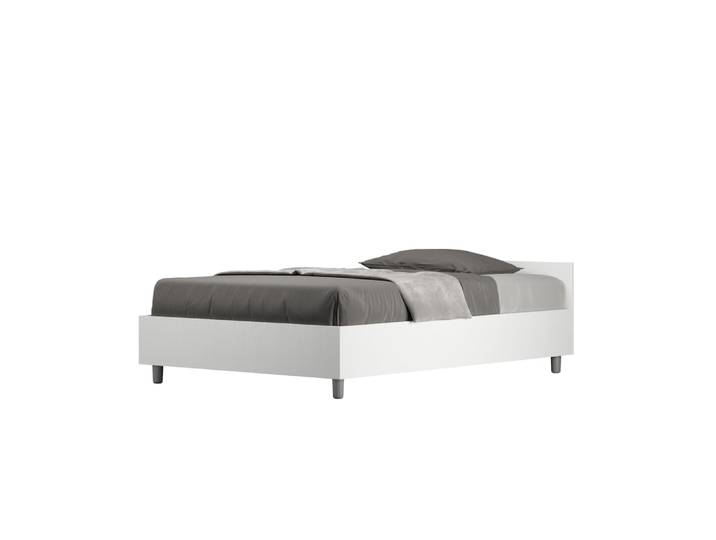 Lit coffre 120x190 effet bois frêne blanc