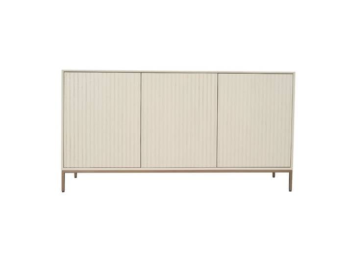 Buffet en bois beige 3 portes rainurées 165 cm