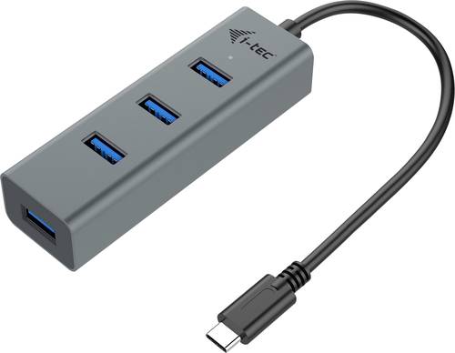 I-tec C31HUBMETAL403 USB-Hub 4 Port USB-A USB 3.2 Gen1 5 GBit/s Grau USB C Metal HUB 4 Port passive
