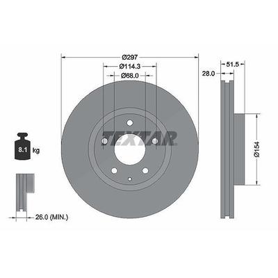 Textar Bremsscheibe [Hersteller-Nr. 92257405] für Mazda
