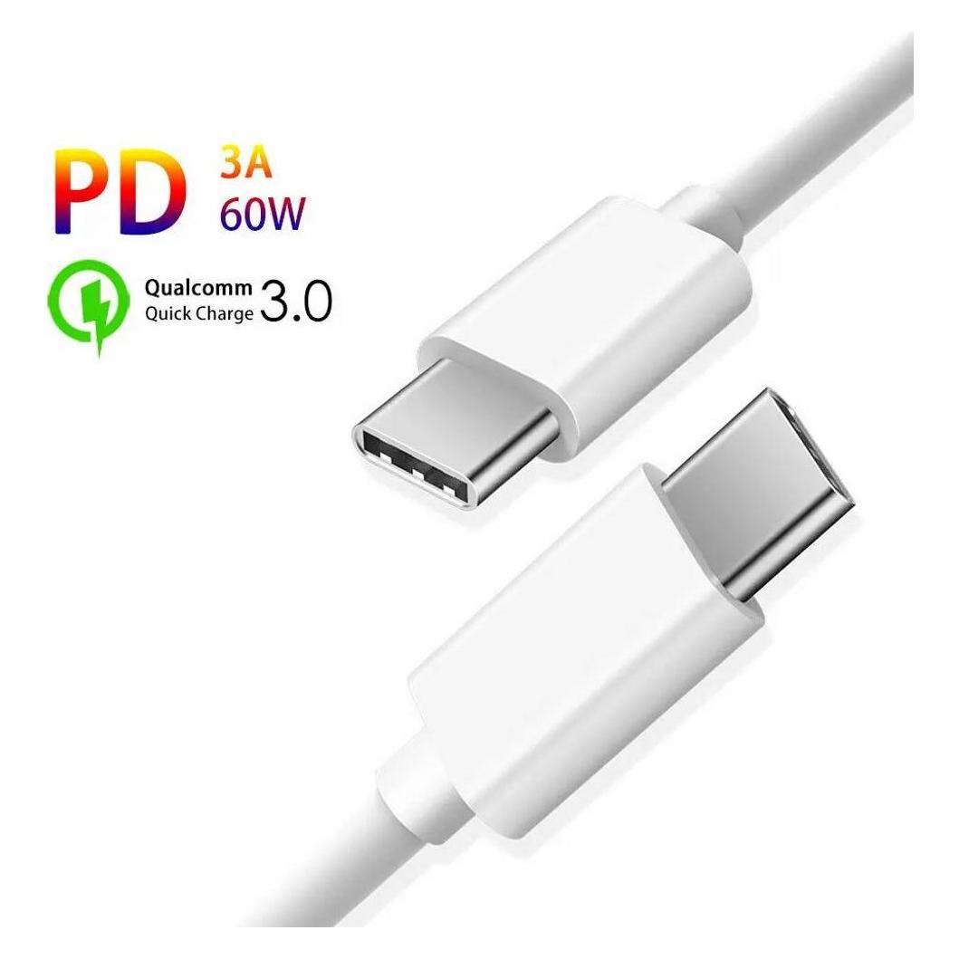 SIGN USB-C to USB-C Cable 60W, 3A, 0.25m USB-C PD - White (0.25 m, 60 W) (SNCAB-USBC25)
