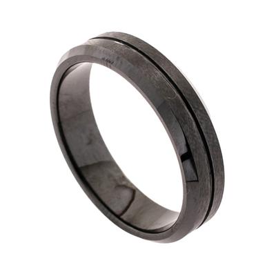 Fingerring JOBO Gr. 64, silber (edelstahlfarben), Fingerringe, Herren, 64, Edelstahl, Fingerring, Edelstahl schwarz beschichtet