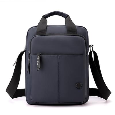 Schwarze, wasserabweisende Messenger-Tasche für Herren, Laptop-Umhängetasche mit mehreren Taschen für Arbeit, Pendeln, Business
