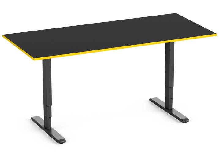 Primus Gamingschreibtisch Rechteck, Schwarz Klassik Yellow Cab 160x80