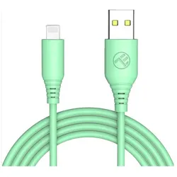 Tellur Silicone USB to Lightning cable 3A, 1m, green (1 m), USB Kabel