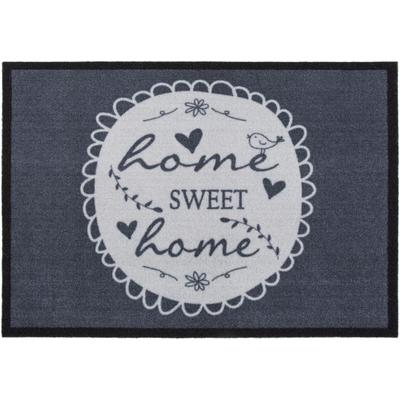 Fußmatte ANDIAMO "Home Sweet Home" Gr. 15, bunt (multi), B:39cm H:5mm L:58cm, Kunstfaser, Teppiche, Fußmatte, Schmutzfangmatte, rutschfest, mit Spruch, waschbar