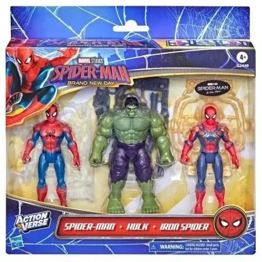 Hasbro Marvel Spider-Man ActionVerse Superhelden Speelgoed Set met Spider-Man, Hulk en Iron Spider