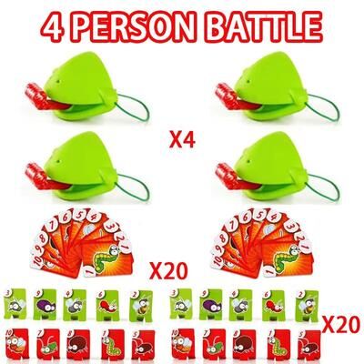 Inspired Finds Frog And Lizard Tongue Card Licking Game Mask Set For Kids And Family Parties 4 Person Battle