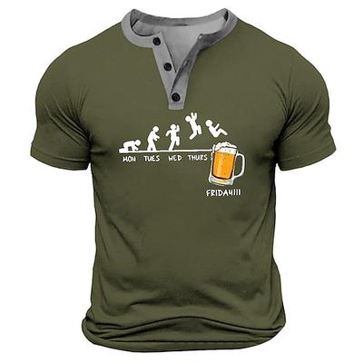 Herren Grafik Kurzarm-T-Shirt Lustiger Arbeitswochen Humor von Montag bis Freitag Freizeit Bürot-Tee