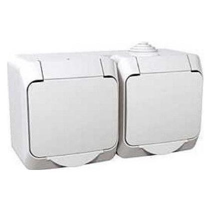 Schneider Socket Double Ip44 White Cedar+ (WDE000523)